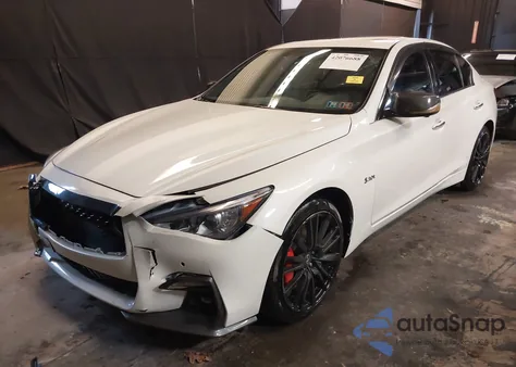 2020 Infiniti Q50 Red Sport 400 Awd from USA, damaged, VIN JN1FV7AR9LM660314